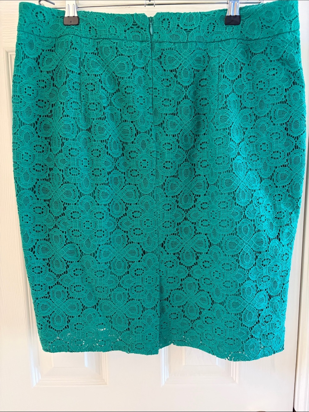 Express Teal Lace Pencil Skirt - Picture 3 of 6